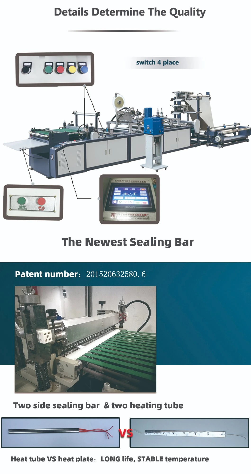 De automatische Multifunctionele PE Koerier Bag Making Machine met Lijm maakt los
