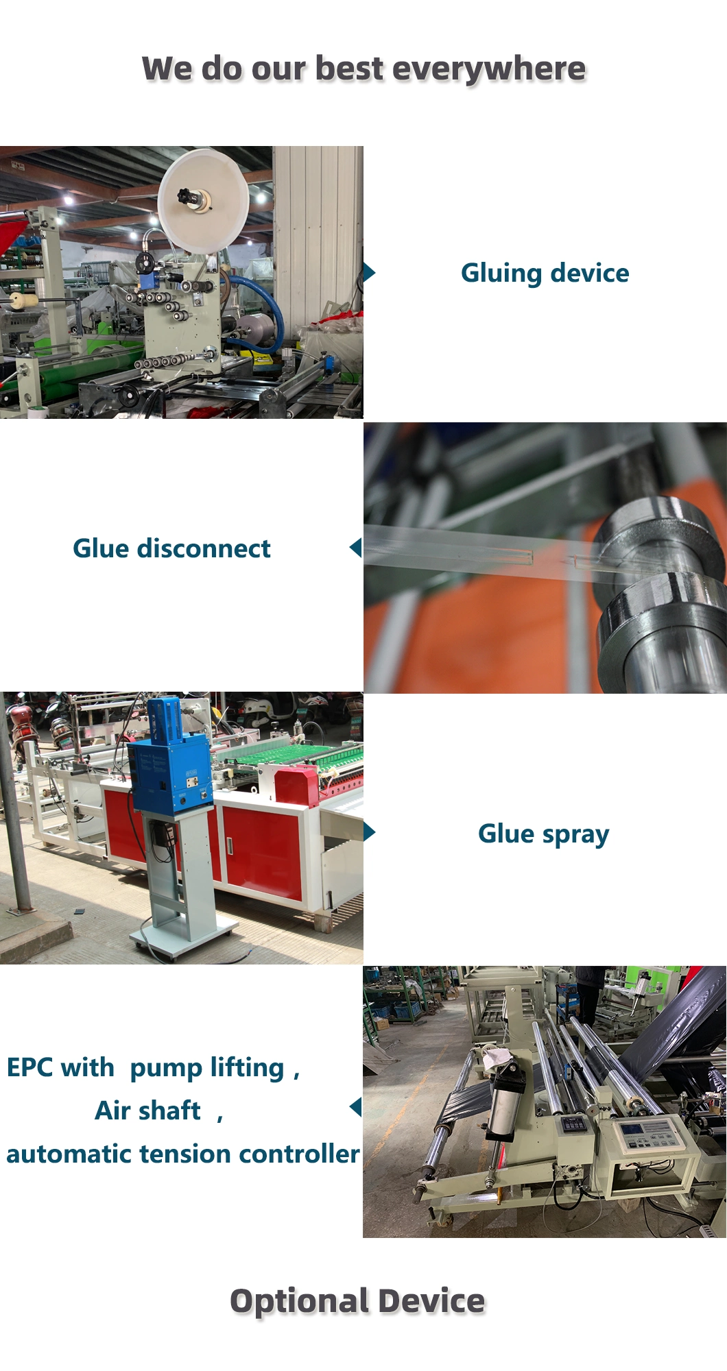 De automatische Multifunctionele PE Koerier Bag Making Machine met Lijm maakt los