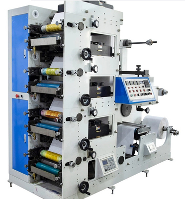 Narrow Web Flexodruk | 50m/min | 320 mm breedte, 4,8 m * 3,2 m * 2,8 m afmetingen (l * b * h), 5000 kg gewicht