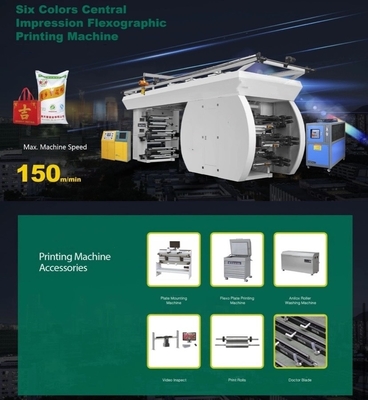 Hoge snelheids 4-kleur Flexo-Drukmachine voor Document Bags#Roll om Document de Kleuren van de de Drukmachine 60m/Min 4 van Flexo te rollen
