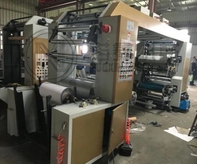 De nieuwe 4+0/3+1/2+2 niet Geweven de Drukmachinery#90m/Min Paper Flexo Printing Machine 380V 4 Kleur van Stoffenflexo voor niet weefde