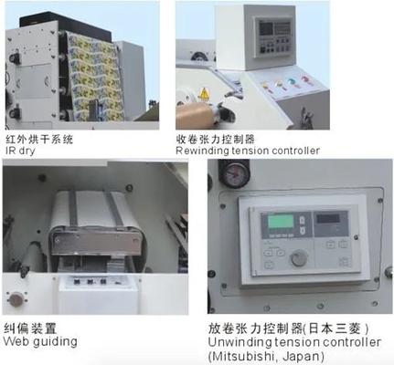 De Drukmachine van Flexo van het hoge snelheidsetiket, Anilox-Rol, de Droger van IRL, de Machine van de het Etiketdruk van 220V Flexo 380V met UVvernis