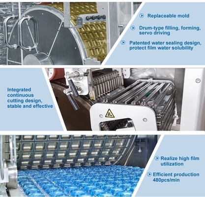 Automatisch van de de Verpakkende Machinepva In water oplosbaar Film van de Zakcapsule de Wasdetergens